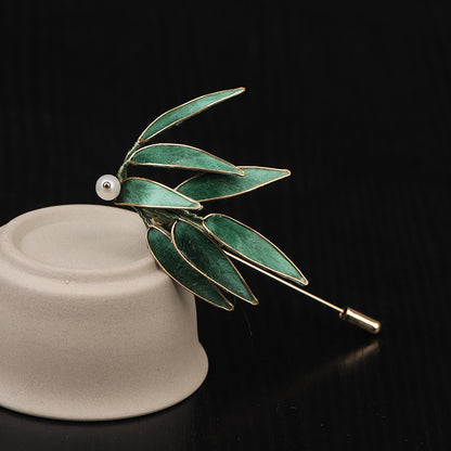 Bamboo Brooch horizontal view