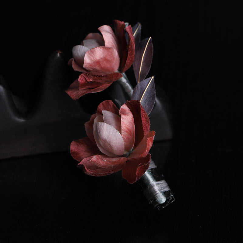 Camellia Hair Clip flower detail