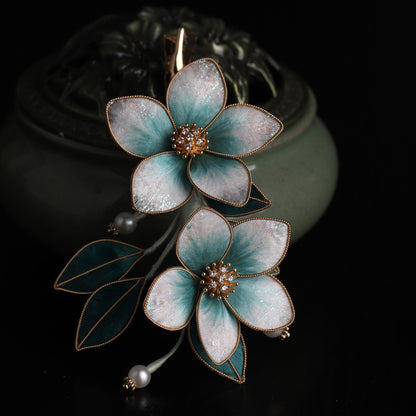 Floral Hair Clip styling view