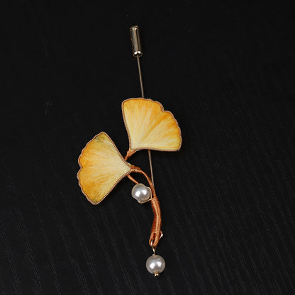 Ginkgo Brooch full view