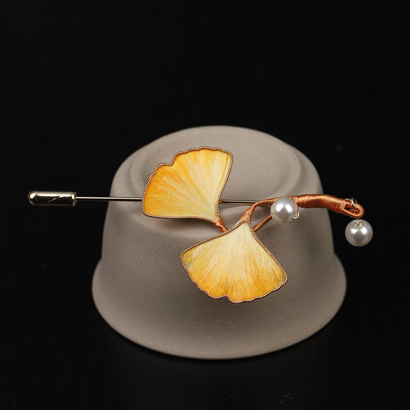 Ginkgo Brooch