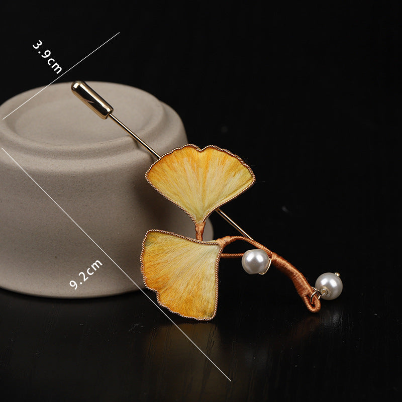 Ginkgo Brooch size measurement