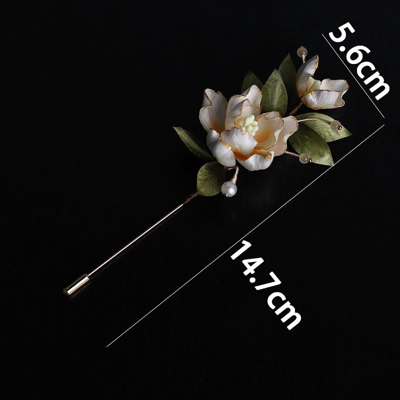 Golden Peony Brooch size measurement