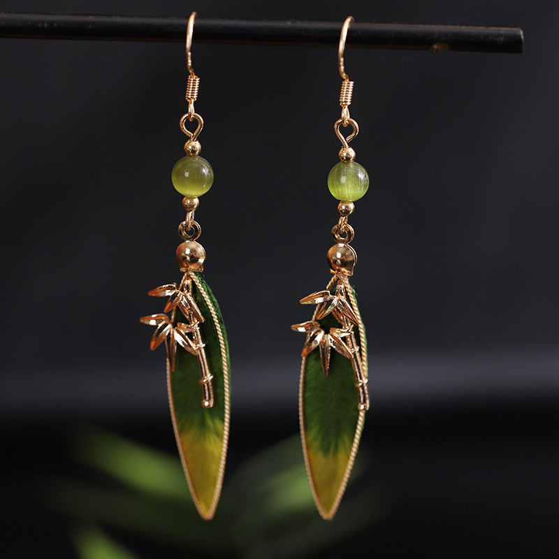 Green Leaf Earrings