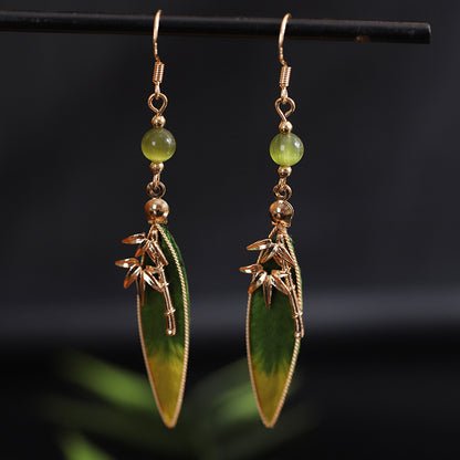 Green Leaf Earrings