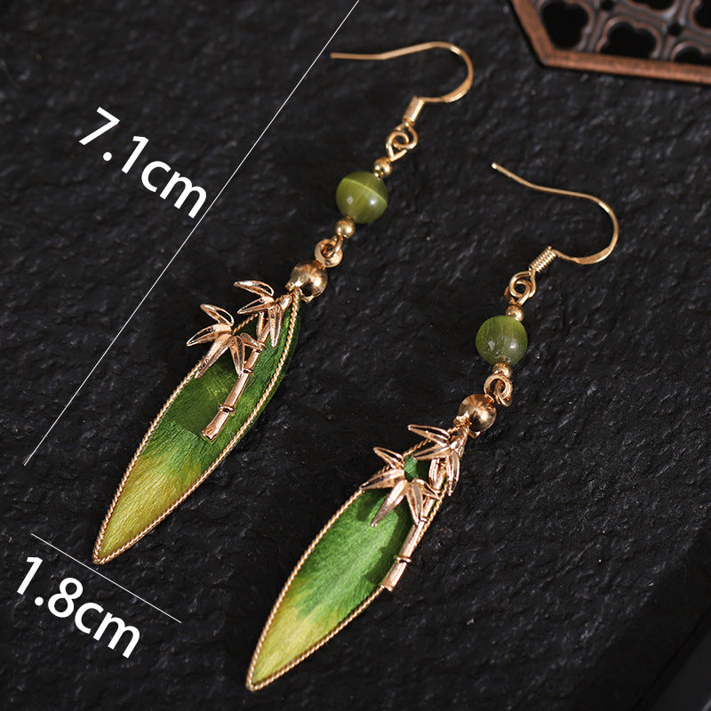 Green Leaf Earrings size measurement