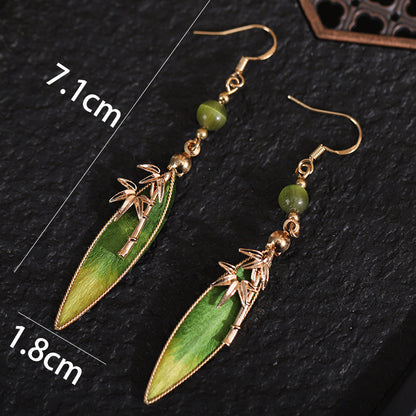 Green Leaf Earrings size measurement