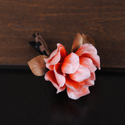 Peony Hair Clip flower detail